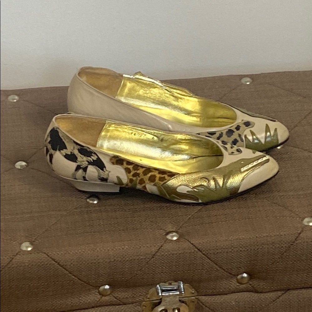 Gold and Cream Women's Flats